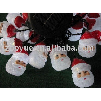 solar holiday decorative light with Santa Head