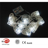 New 2014 Christmas white lights 10 LED rattan heart shape Battery String Light