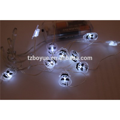 battery operated copper silver wire halloween spider decorative micro mini string lights skull shape